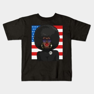 Black Panther Party Afro American Flag Kids T-Shirt